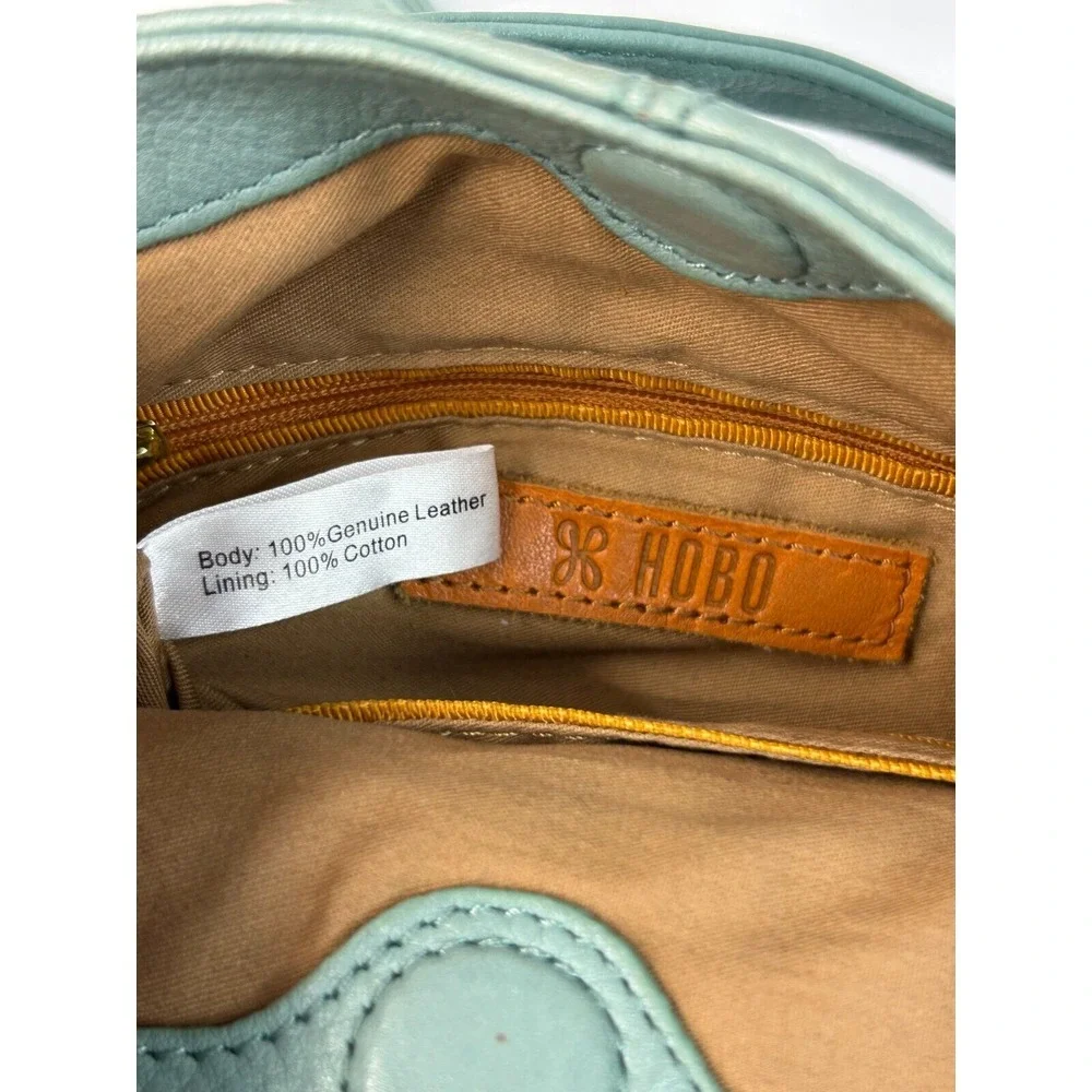 HOBO‎ Pale Green Pier Small Crossbody Leather Lightweight Spring Packable